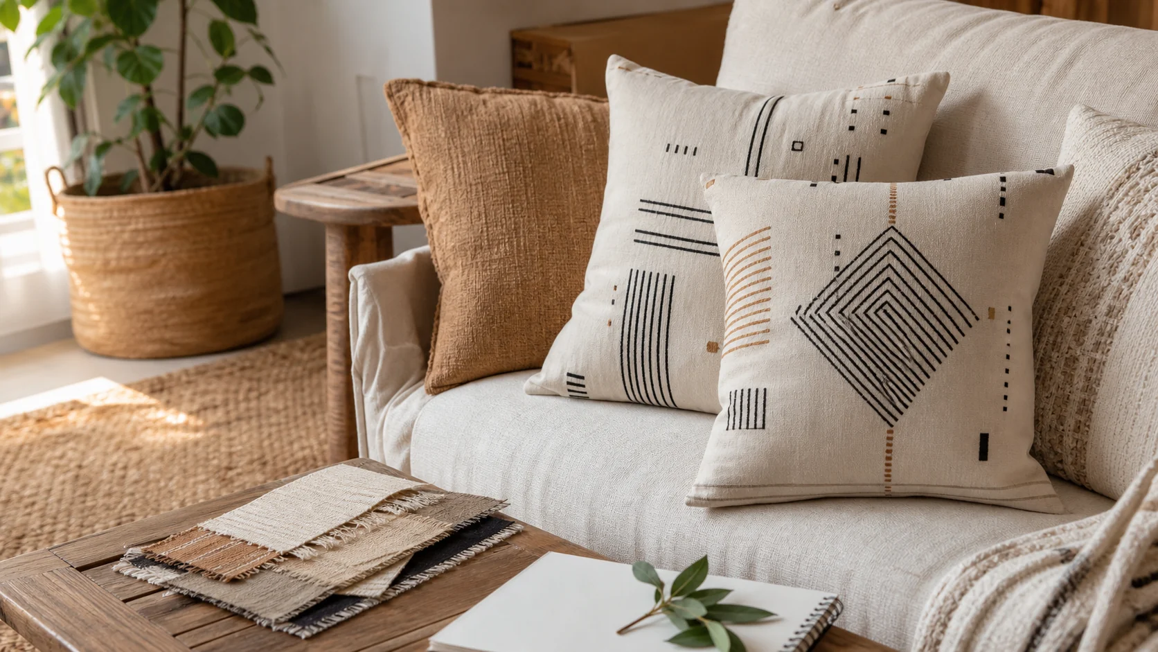 Almofadas de Algodão com Grafismo Kupen: Como Combinar com Estilo Boho Chic