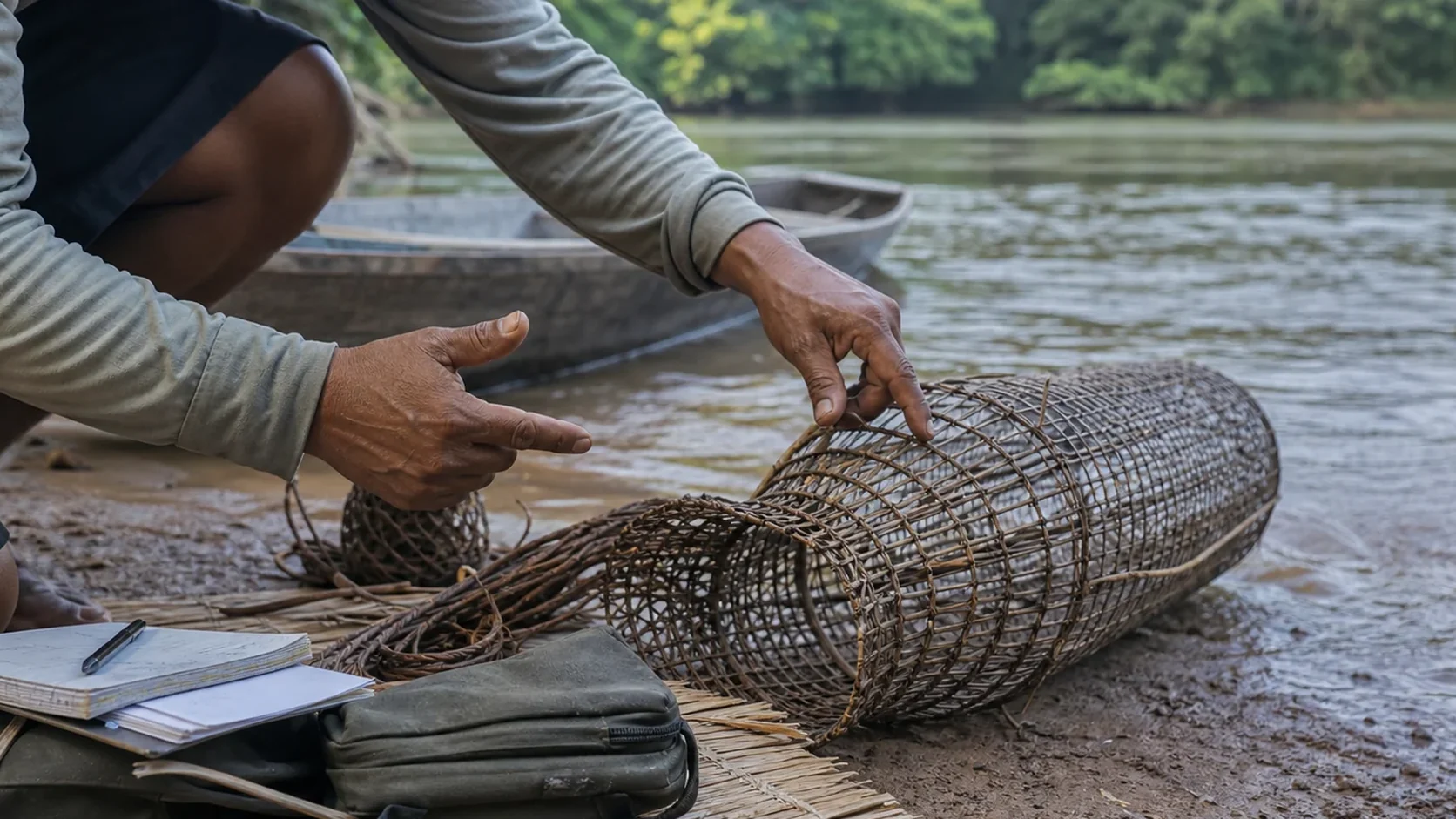 Aprendizado de técnicas de armadilhas ecológicas de pesca